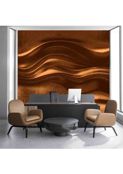 3 Boyutlu Geometrik Dalga Desenli Isı ve Ses Yalıtımlı Sağlıklı Tekstil Duvar Kağıdı modelleri