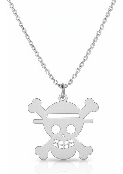 One Piece Skull Kolye - Paslanmaz Çelik