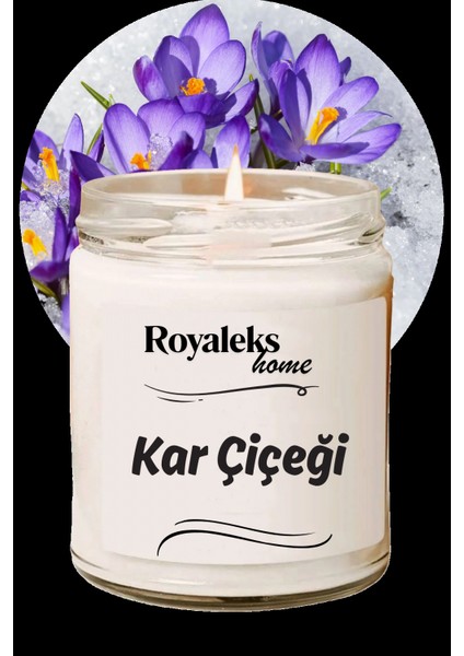 Doğal Özel Seri Kokulu Dekoratif Kavanoz Mum 210 cc - Kar Çiçeği -