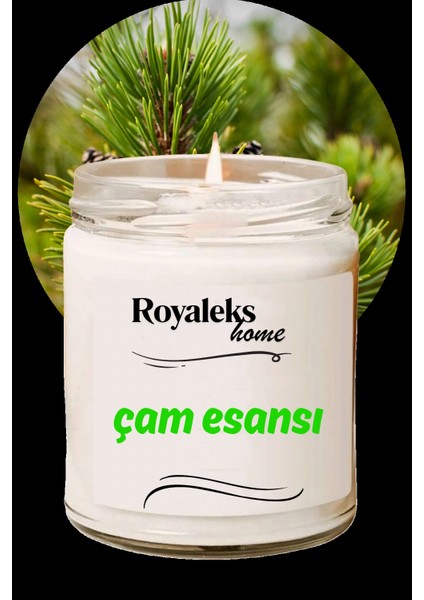Doğal Özel Seri Kokulu Dekoratif Kavanoz Mum 210 cc - Çam Esansı -