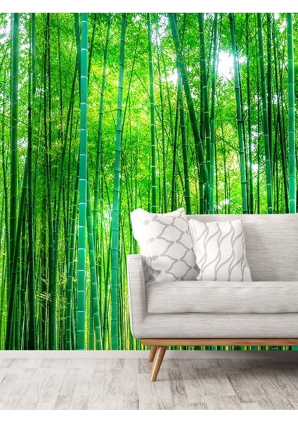 Bambu Ormanı Desenli Silinebilir Sağlıklı Tekstil Duvar Kağıdı fiyatları