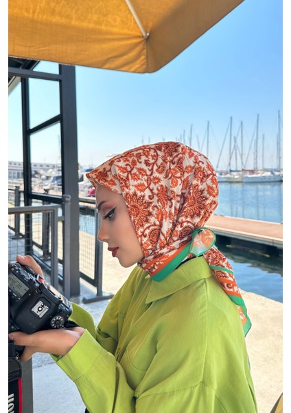 Karmen Desenli Eşarp Turuncu fiyatları
