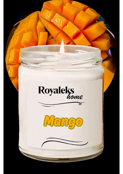Doğal Özel Seri Kokulu Dekoratif Kavanoz Mum 210 cc - Mango Esansı -