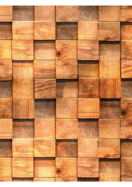 3 Boyutlu Ahşap Küp Desenli Isı ve Ses Yalıtımlı Sağlıklı Tekstil Duvar Kağıdı modelleri