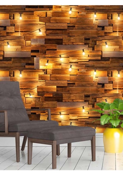 Işıklı Ahşap Desenli Isı ve Ses Yalıtımlı Sağlıklı Tekstil Duvar Kağıdı fiyatları