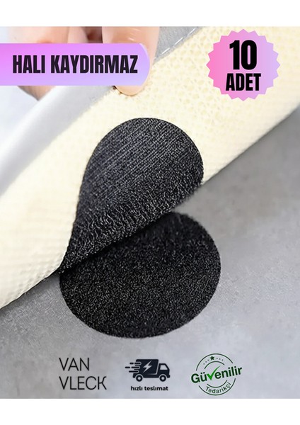 10 Adet Halı Kaydırmaz Cırt Cırt – Zemine ve Halıya Yapışan, Kaymaz Sabitleyici Aparat