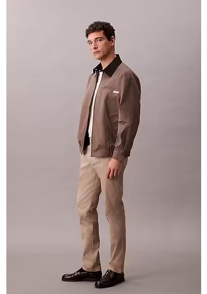 Erkek Slim Fit Esnek Kumaşlı Chino Pantolon - Bej fırsatları