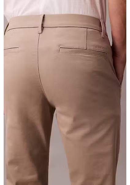 Erkek Slim Fit Esnek Kumaşlı Chino Pantolon - Bej