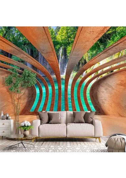 3 Boyutlu Manzara Desenli Isı ve Ses Yalıtımlı Sağlıklı Tekstil Duvar Kağıdı