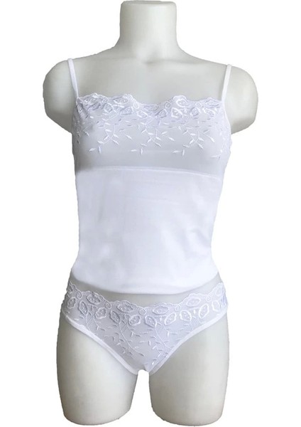 Berrak Brodeli Ip Askılı Bikini Takım 2112