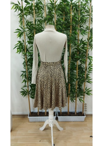 Kadın Uzun Kollu Balıkçı Yaka Belden Bağlamalı Üst Kaşkorse Eteği Dalgıç Elbise indirimleri