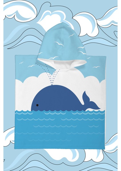 Blue Whale Çocuk Panço Plaj Havlusu