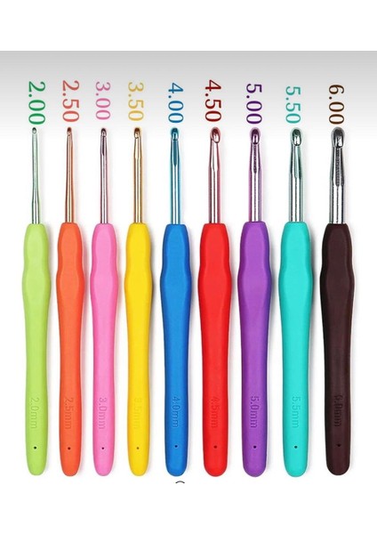 Silikon Saplı Tığ Seti (2)(2,5)(3)(3,5)(4)(4.5)(5)(5.5)(6) No 9 Lu Tığ Seti