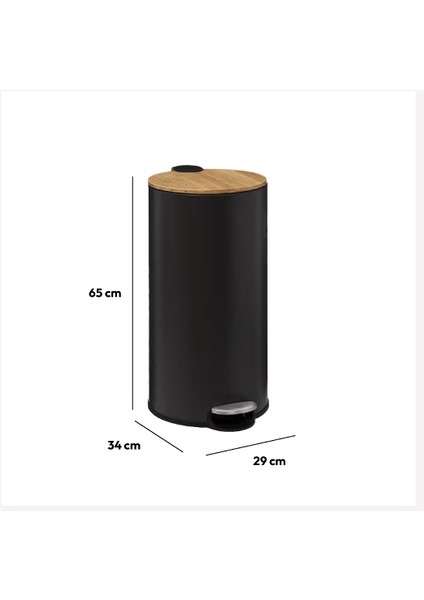 Çöp Kovaları Simply Smart Bambou 30 Lt Metal Siyah