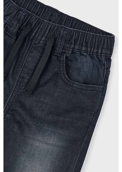 Erkek Çocuk Beli Lastikli 5 Cepli Jogger Jean Pantolon - Siyah modelleri