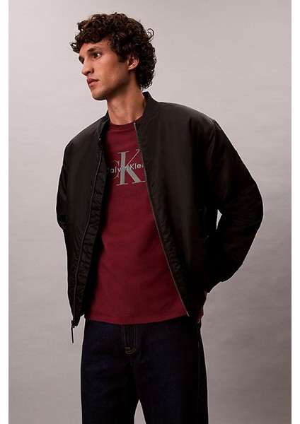 Erkek Regular Fit Grafik Monogram Baskılı T-Shirt - Bordo fırsatları