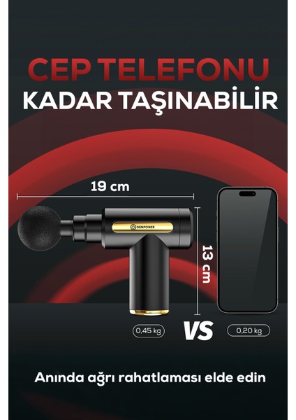 Titreşimli Masaj Tabancası 4 Başlıklı Siyah modelleri