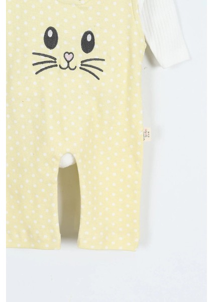 Tavşan Nakışlı Kız Bebe Ikili Salopet Set fırsatları