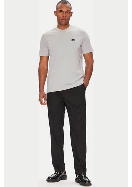 Erkek Logo Patch'li T-Shirt - Gri modelleri