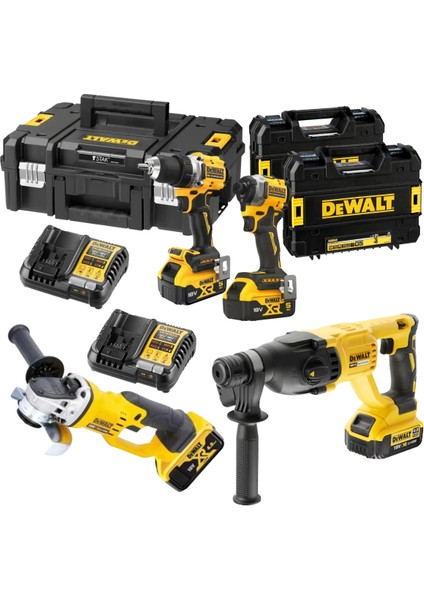 x Xr Profesyonel 18V Set (Kırıcı, Taşlama, Vidalama,torklu, 4 Akü, 3 Çanta)