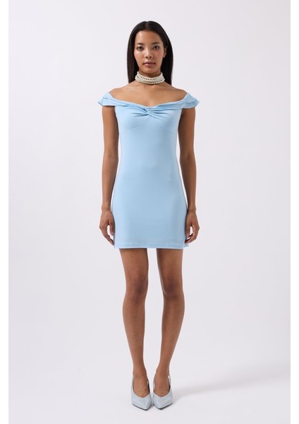 Büzgü Detay Omuz Askılı Mini Elbise fiyatları