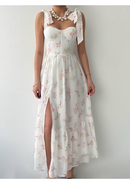 Roseta Bağlamalı Midi Elbise fiyatları