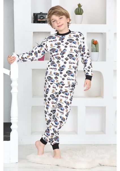 Erkek Çocuk Araba Baskılı Pijama Takımı 1-7 Yaş 12290