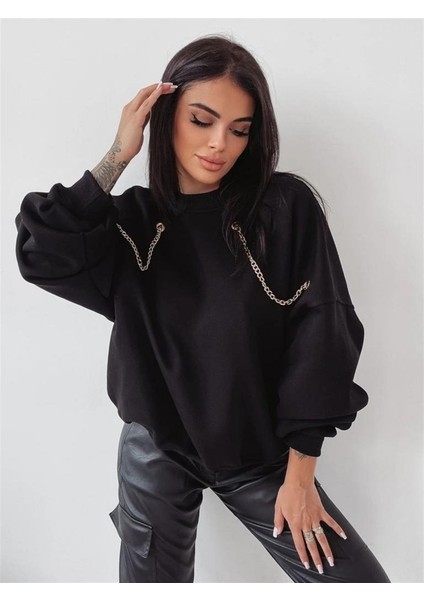 Kadın Uzun Kollu Zincir Detay Iki Iplik Bluz fiyatları