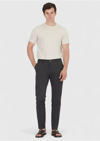 Koyu Gri Düz Dokuma Jogging Fit Casual Pantolon