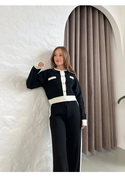 Kadın Uzun Kollu Şerit Detay Triko Takım fiyatları