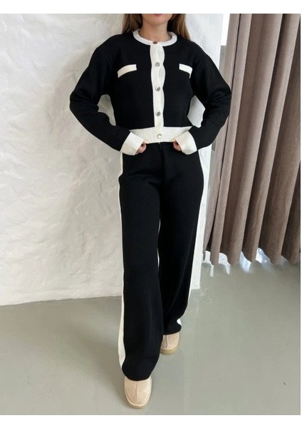 Kadın Uzun Kollu Şerit Detay Triko Takım fırsatları