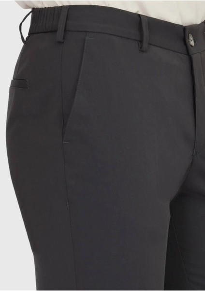 Koyu Gri Düz Dokuma Jogging Fit Casual Pantolon modelleri