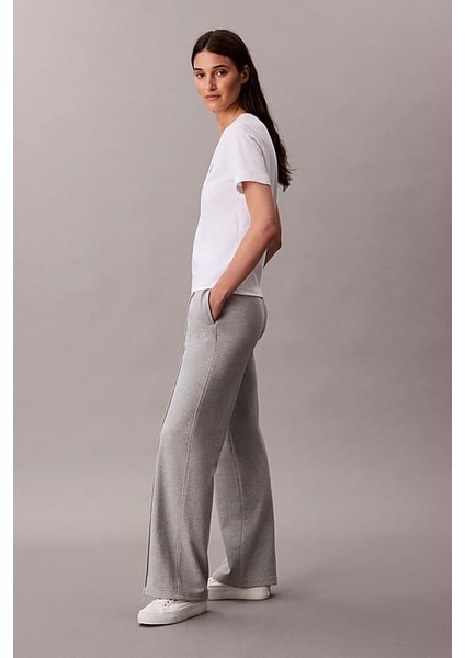 Kadın Geniş Paça Önü Dikişli Eşofman Altı - Gri Melanj modelleri