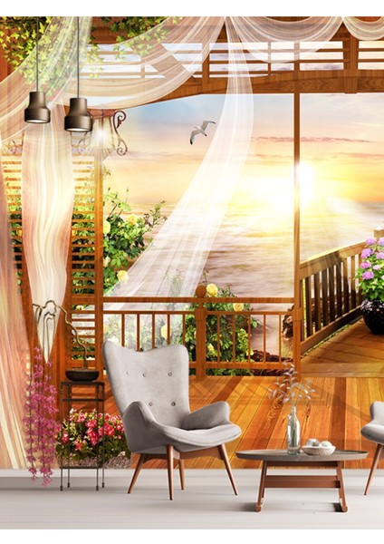 Kamelya Desenli Isı ve Ses Yalıtımlı Sağlıklı Tekstil Duvar Kağıdı modelleri