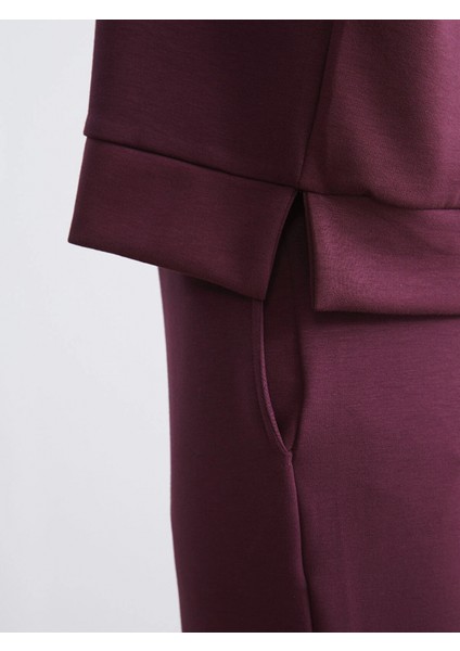 Lcw Vision Mürdüm Bisiklet Yaka Oversize Kadın Sweatshirt modelleri