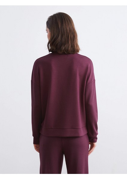 Lcw Vision Mürdüm Bisiklet Yaka Oversize Kadın Sweatshirt fırsatları