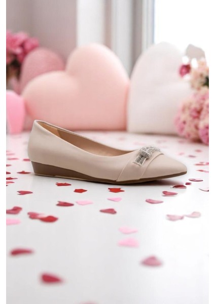 440 Taş Detaylı Abiye Kadın Babet Ayakkabı