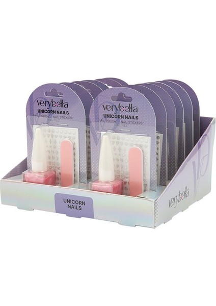 VRB48000 Very Bella Unicorn Tırnak Seti (Oje+Kağıt Törpü)