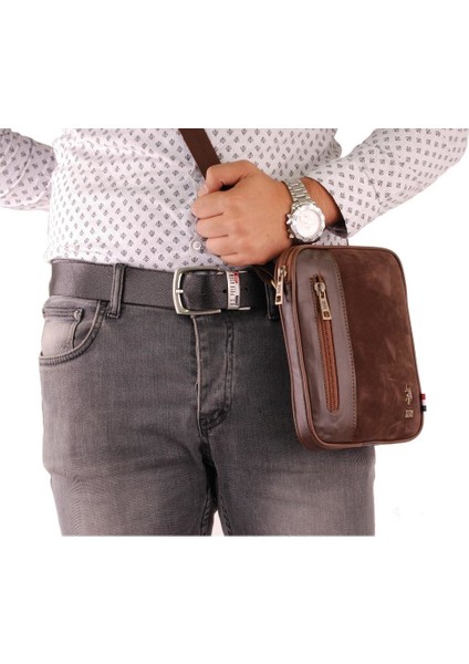 Erkek El Çantası Süet Kahverengi 6766