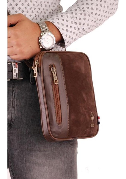 Erkek El Çantası Süet Kahverengi 6766