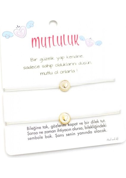 Kalpli Arkadaş Ip Bileklik - Beyaz