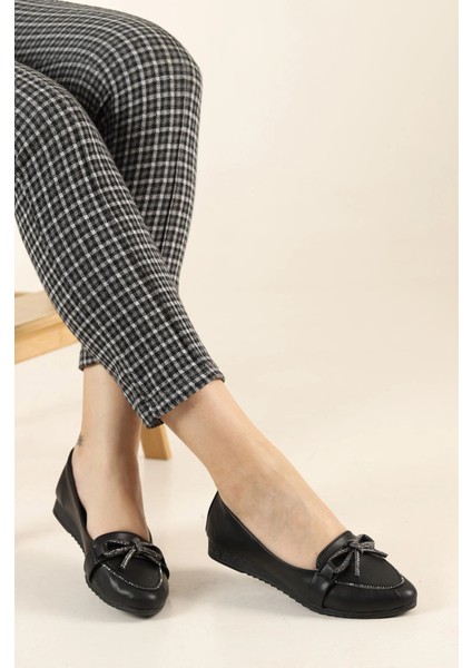 79303 Siyah Hafif Rahat Günlük Kadın Babet