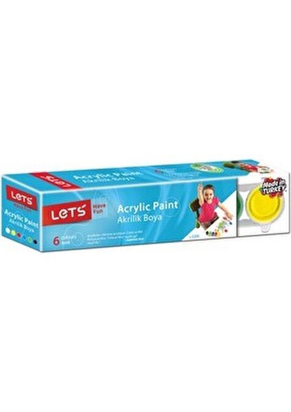 Lets Lets 6 Renk Yıkanabilir Zehirsiz Akrilik Boya 6x25 ml Sanatsal Kullanım için fiyatları