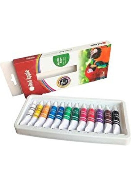 Akrilik Boya 12 Renk 9 ml Su ile Seyreltilebilir Canlı ve Yüksek Yoğunluklu Renkler fırsatları