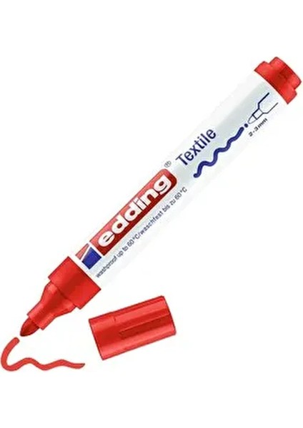 Kırmızı Kumaş Boyama Kalemi 2-3 mm Çizgi Kalınlığı Su Bazlı Işığa Dayanıklı Mürekkep