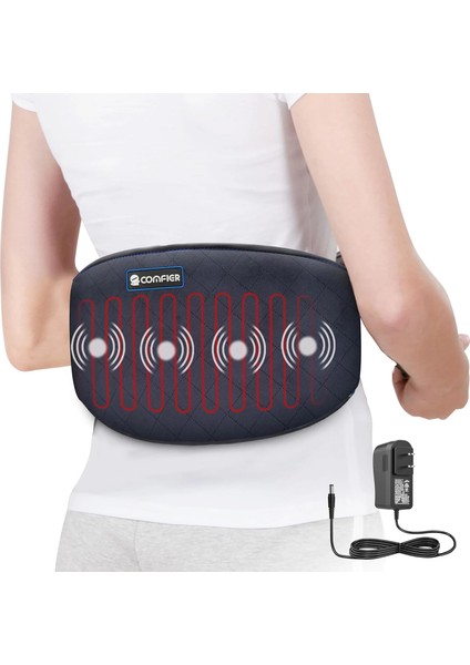 Comfıer Isıtma Pedi, 2 Isı Seviyesi ve 3 Masaj Modu Sırt Masaj Aleti - Siyah