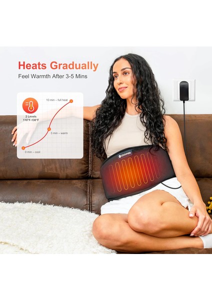 Comfıer Isıtma Pedi, 2 Isı Seviyesi ve 3 Masaj Modu Sırt Masaj Aleti - Siyah modelleri