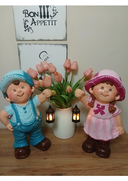 Polyester Fenerli Bahçe Cüceleri Kiz Erkek Set modelleri