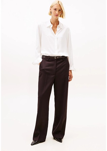 Kadın Regular Fit Gizli Patlı Viskon Gömlek - Ekru fiyatları