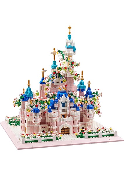 Kadablk Çiçekli Mimari Kale Serisi Mikro Blok Yapı Setleri - 4000+ Parça